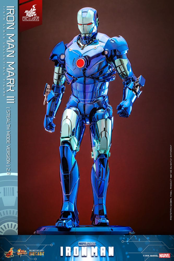 Iron Man Movie Masterpiece Diecast Action Figure 1/6 Iron Man Mark III (Stealth Mode Ver.) 2.0 Hot Toys Exclusive 33 cm