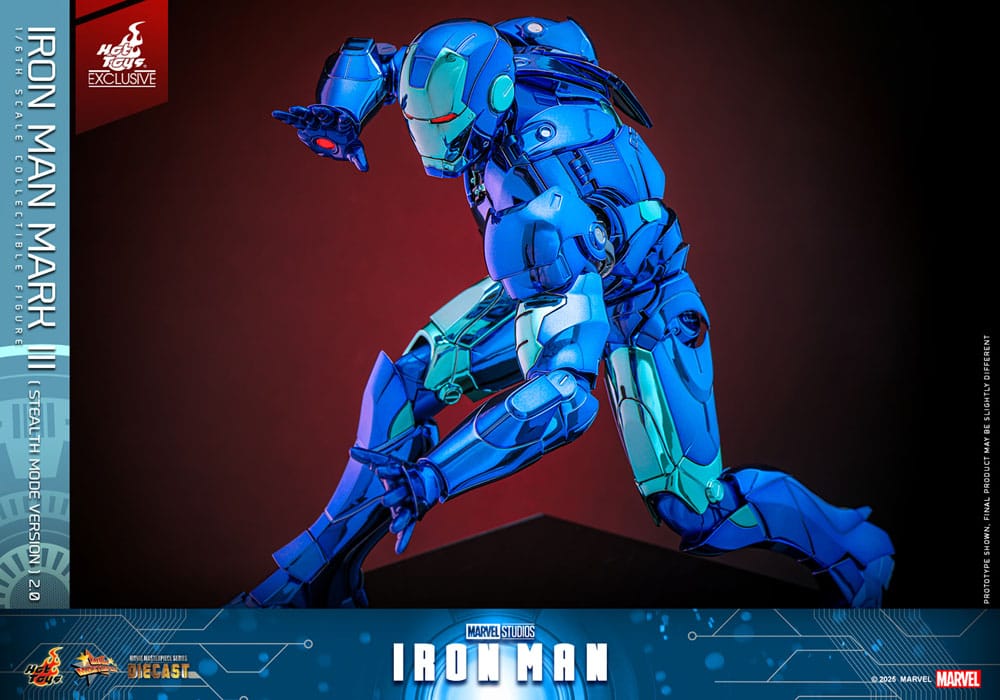 Iron Man Movie Masterpiece Diecast Action Figure 1/6 Iron Man Mark III (Stealth Mode Ver.) 2.0 Hot Toys Exclusive 33 cm