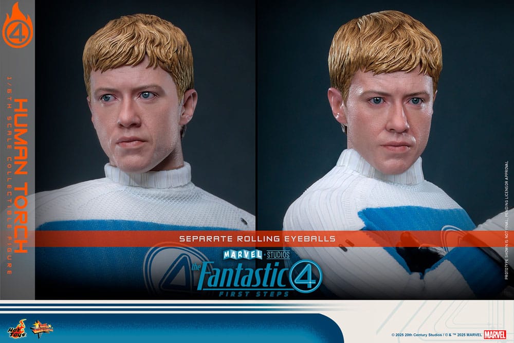 The Fantastic Four: First Steps Movie Masterpiece Action Figure 1/6 Human Torch 30 cm