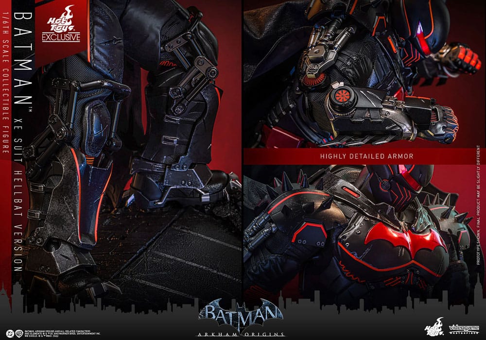 Batman Arkham Origins Videogame Masterpiece Action Figure 1/6 XE Suit Hellbat Version Hot Toys Exclusive 33 cm