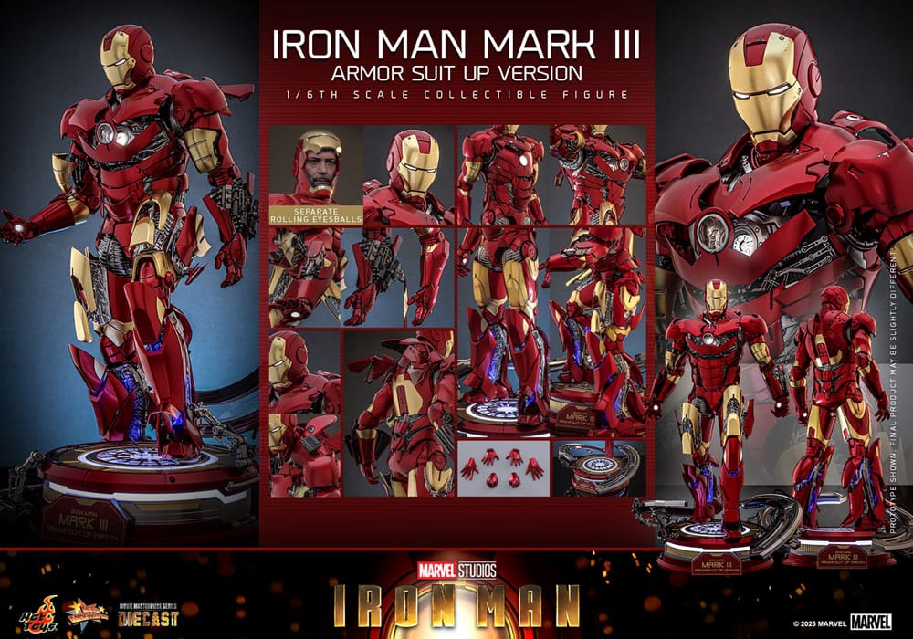 Iron Man Movie Masterpiece Diecast Action Figure 1/6 Iron Man Mark III (Armor Suit Up Version) 32 cm