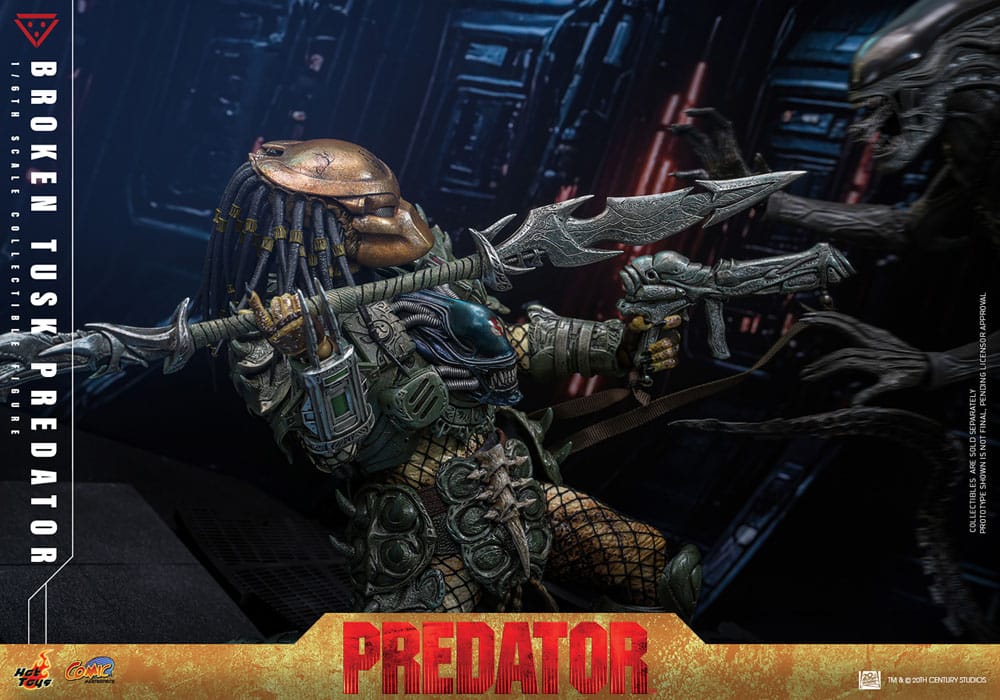 Alien vs. Predator Comic Masterpiece Action Figure 1/6 Broken Tusk Predator 35 cm