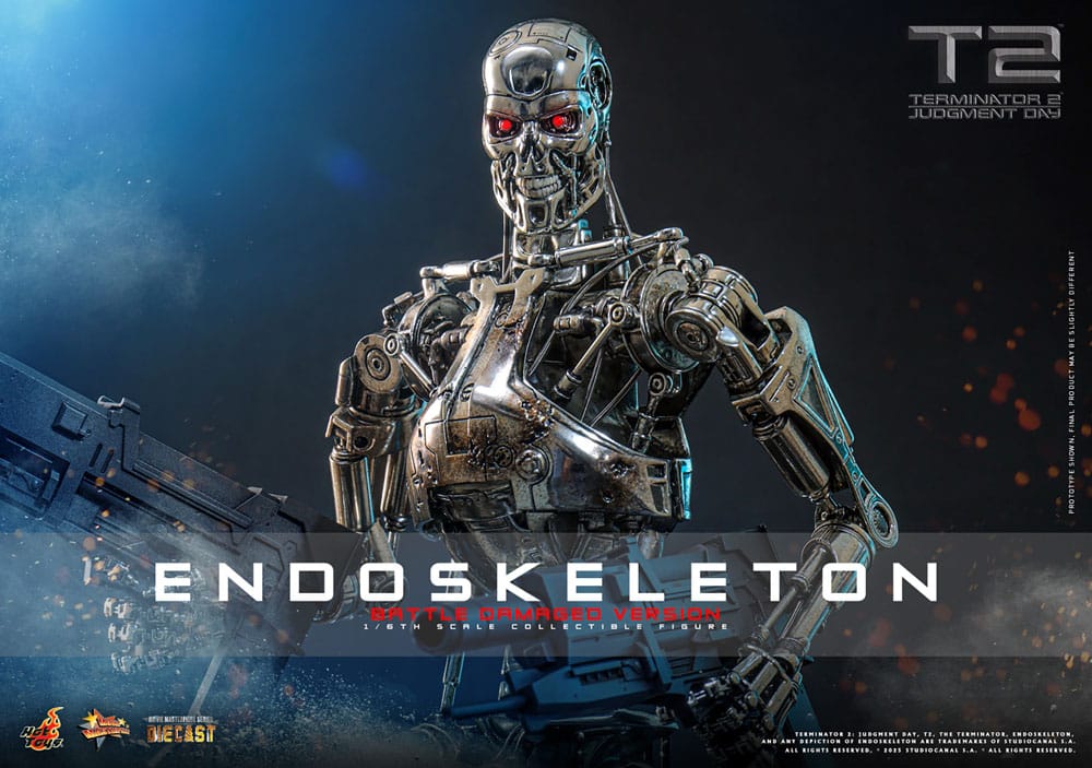 Terminator 2: Judgment Day Movie Masterpiece Die-cast  Action Figure 1/6 Endoskeleton (Battle Damaged Version) 31 cm