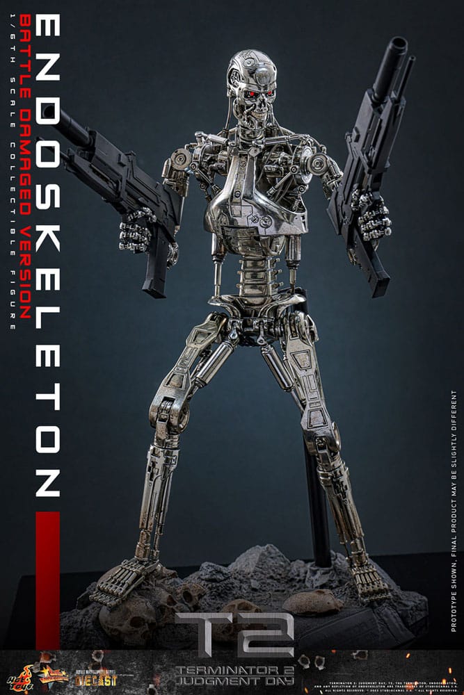 Terminator 2: Judgment Day Movie Masterpiece Die-cast  Action Figure 1/6 Endoskeleton (Battle Damaged Version) 31 cm