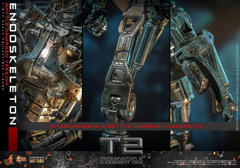 Terminator 2: Judgment Day Movie Masterpiece Die-cast  Action Figure 1/6 Endoskeleton (Battle Damaged Version) 31 cm