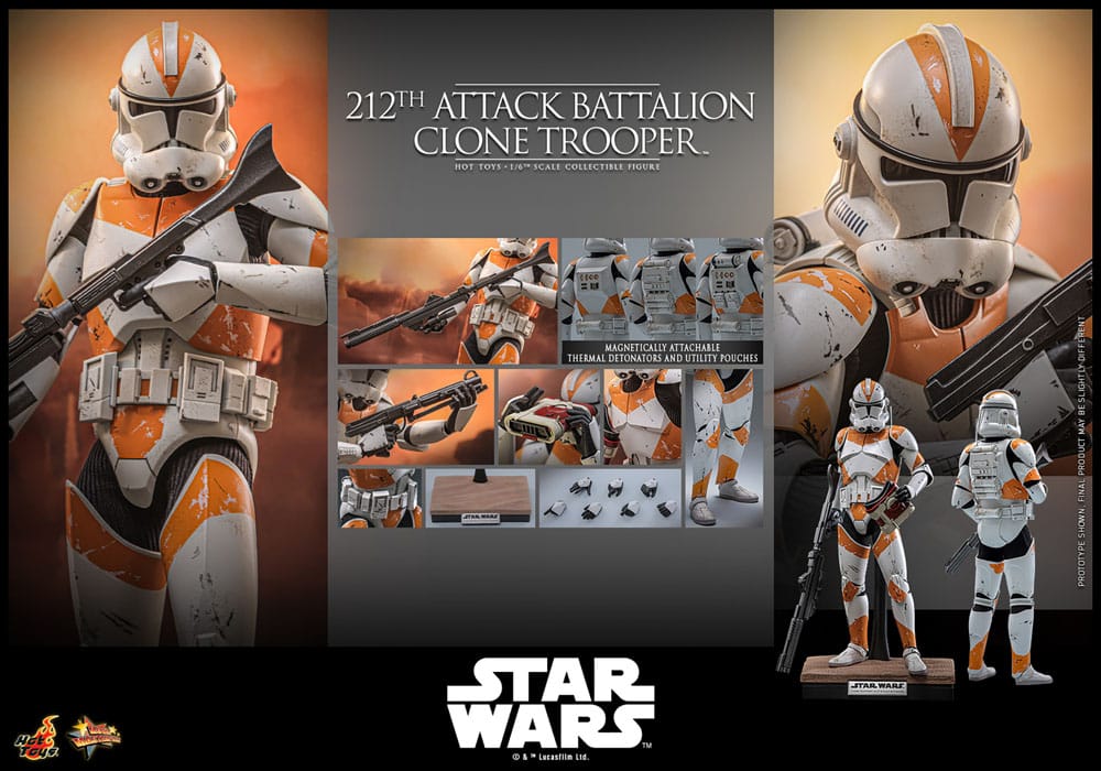 Star Wars: The Clone Wars Action Figure 1/6 212th Attack Battalion Clone Trooper Deluxe Version 30 cm