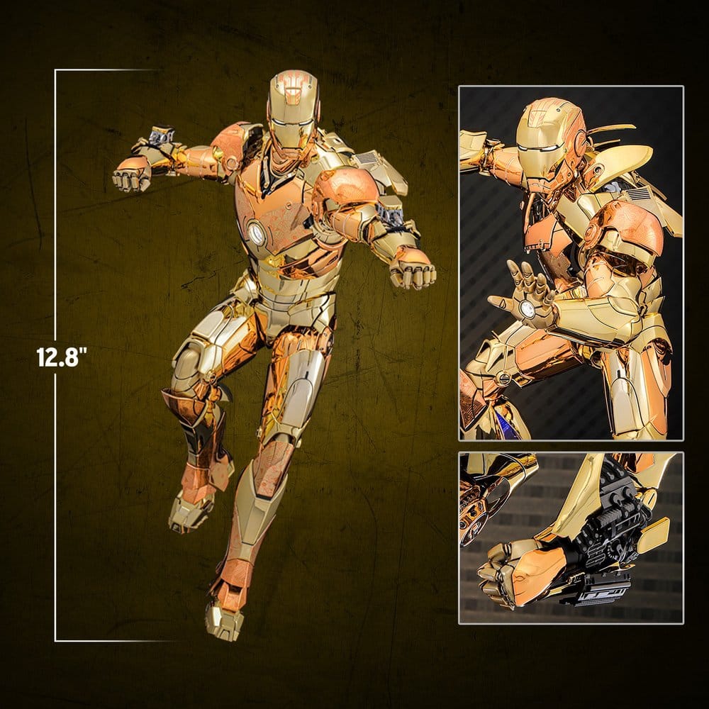 Iron Man Movie Masterpiece Diecast Action Figure 1/6 Iron Man Mark III (Golden & Copper Gold Version) Hot Toys Exclusive 33 cm