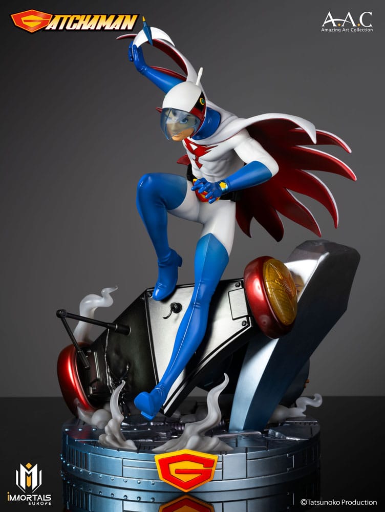 Statua della collezione Gatchaman Amazing Art di Ken l'Aquila, il leader del team Ninja della scienza, 34 cm