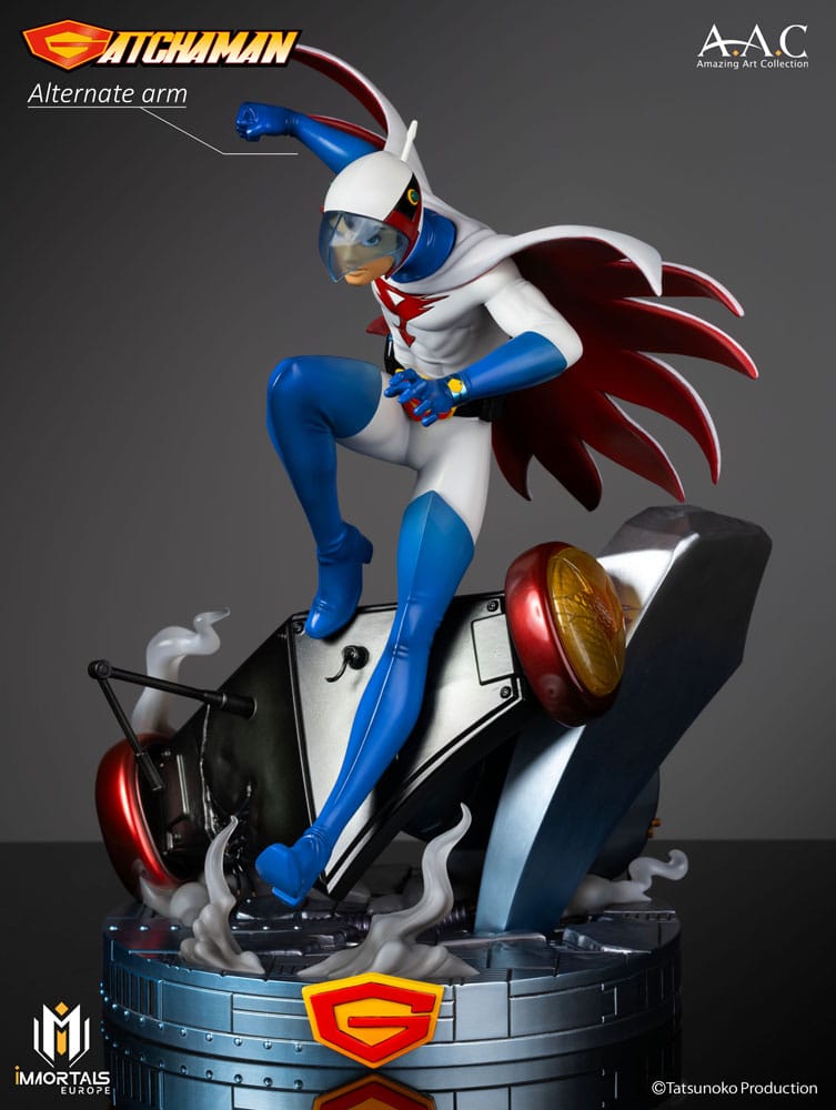 Statua della collezione Gatchaman Amazing Art di Ken l'Aquila, il leader del team Ninja della scienza, 34 cm