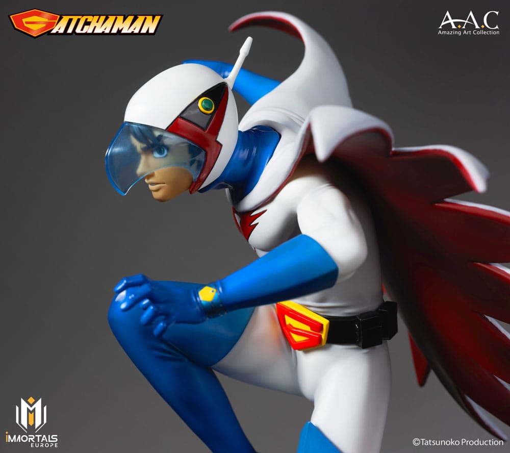Statua della collezione Gatchaman Amazing Art di Ken l'Aquila, il leader del team Ninja della scienza, 34 cm