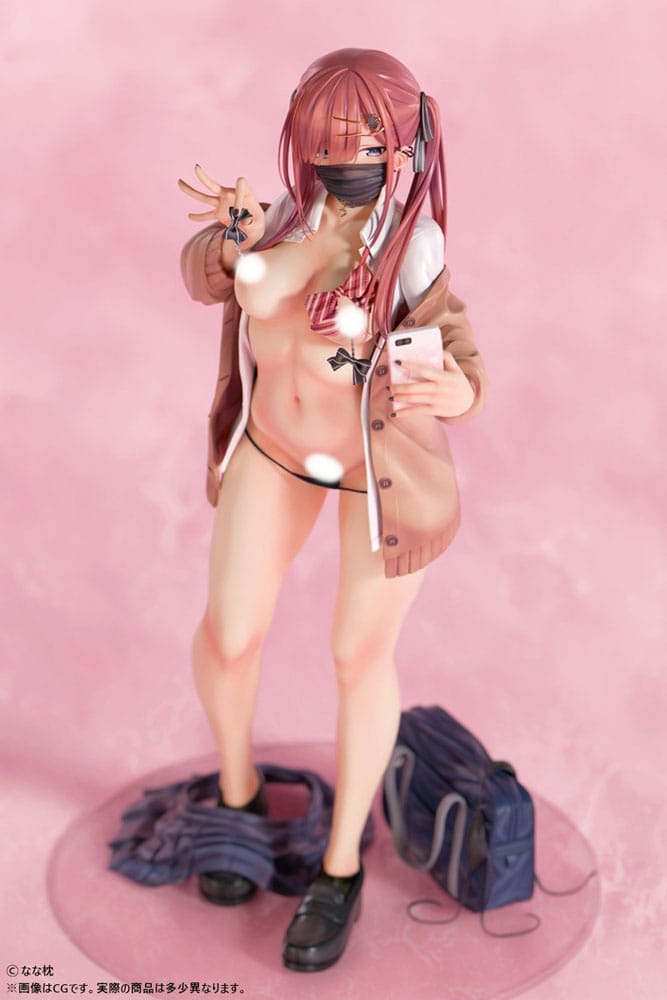 Original Character PVC Statue 1/5 Red-Haired Gyaru-Chan Mask Ver. Illustration by Nanamakura 29 cm