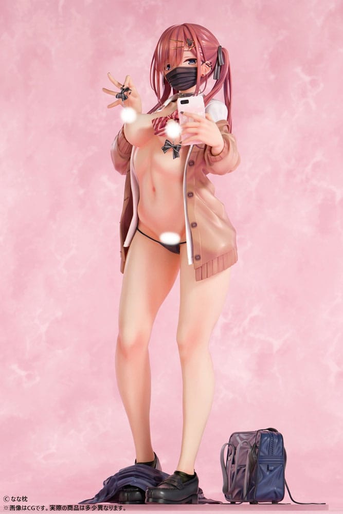 Original Character PVC Statue 1/5 Red-Haired Gyaru-Chan Mask Ver. Illustration by Nanamakura 29 cm