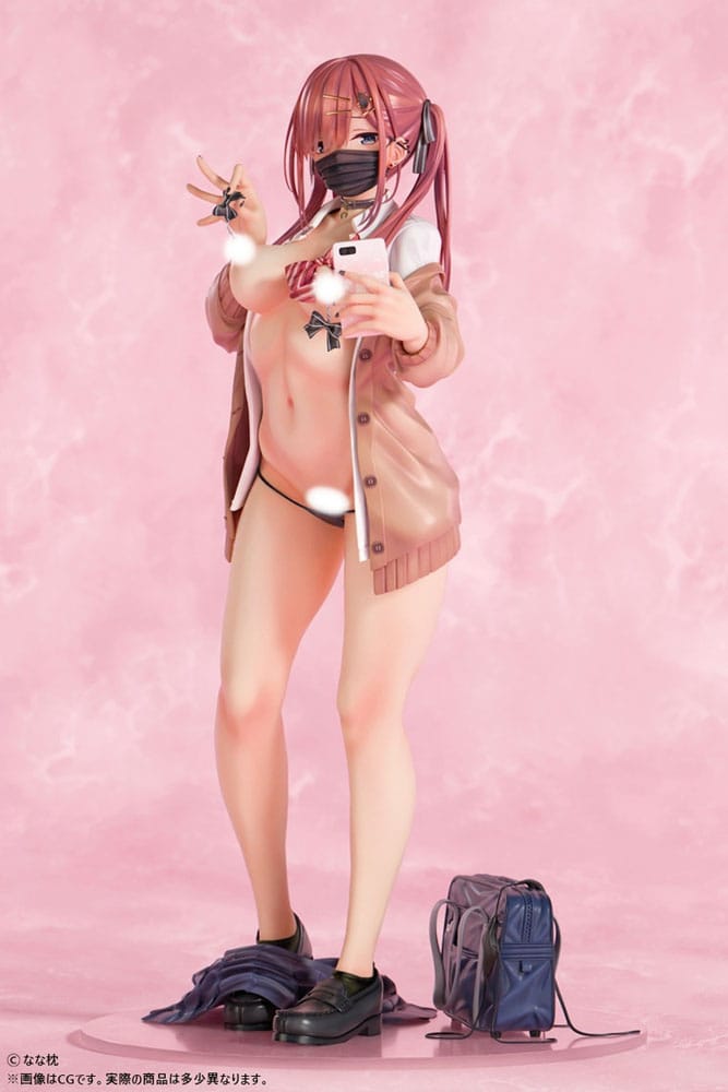 Original Character PVC Statue 1/5 Red-Haired Gyaru-Chan Mask Ver. Illustration by Nanamakura 29 cm