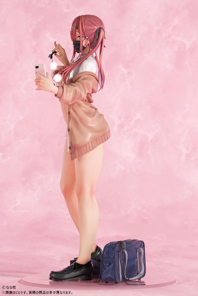 Original Character PVC Statue 1/5 Red-Haired Gyaru-Chan Mask Ver. Illustration by Nanamakura 29 cm