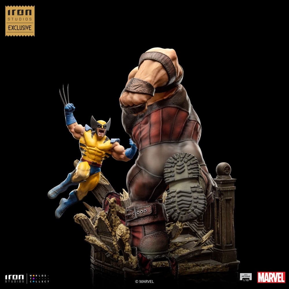 Statua Marvel BDS Art Scale 1/10 Wolverine vs Juggernaut heo Esclusiva UE 30 cm