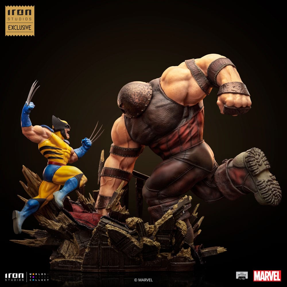 Statua Marvel BDS Art Scale 1/10 Wolverine vs Juggernaut heo Esclusiva UE 30 cm