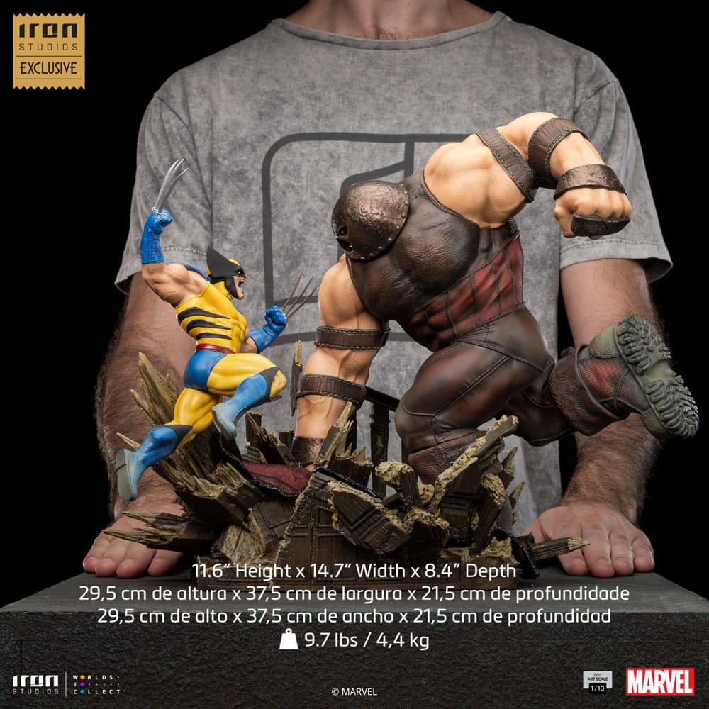 Statua Marvel BDS Art Scale 1/10 Wolverine vs Juggernaut heo Esclusiva UE 30 cm