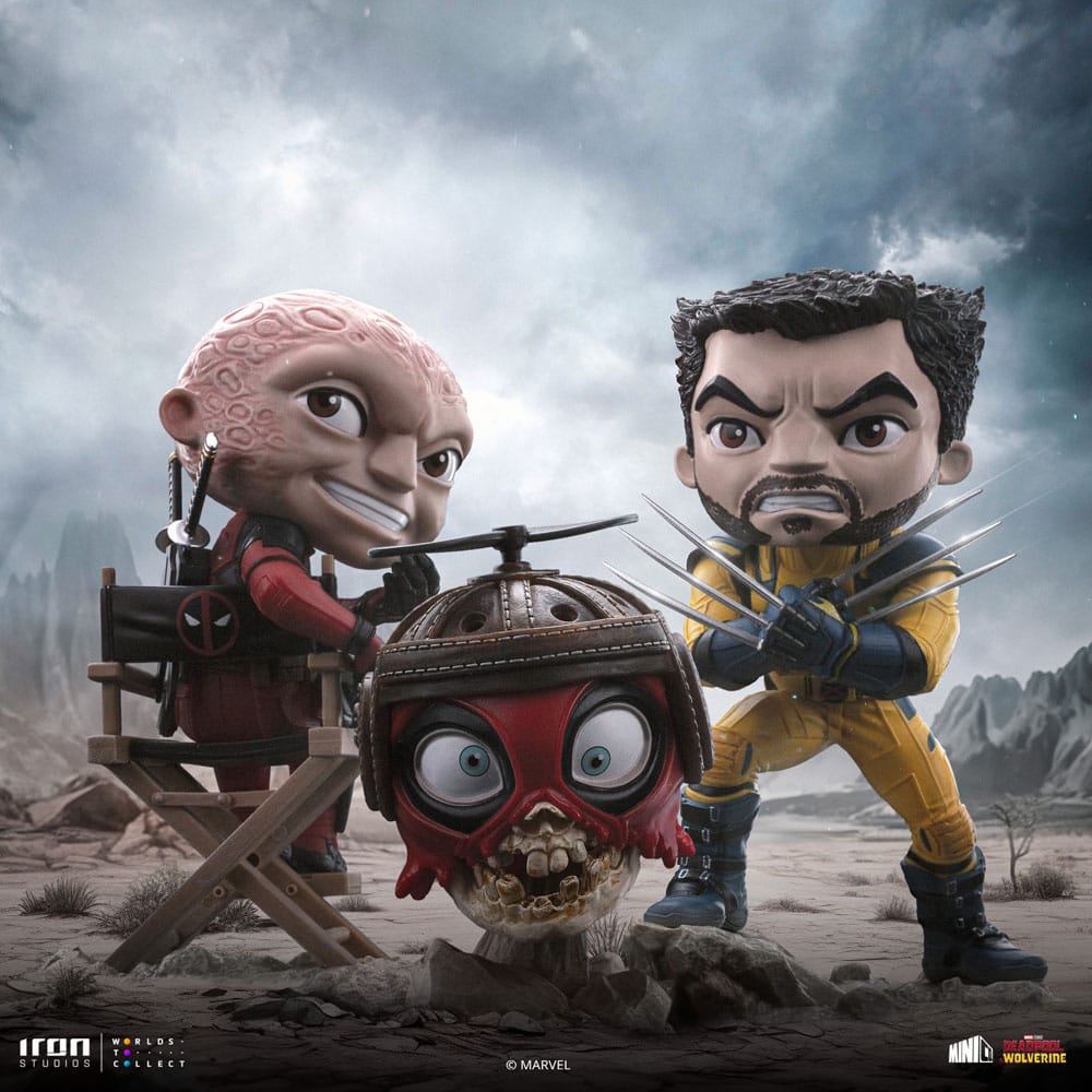 Deadpool & Wolverine Mini Co. PVC Figure Deadpool and Wolverine set Unmasked 14 cm