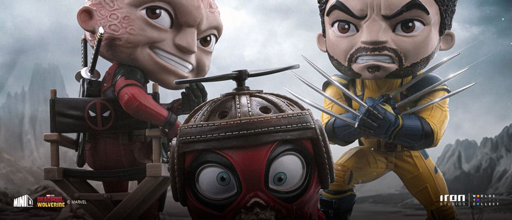 Deadpool & Wolverine Mini Co. PVC Figure Deadpool and Wolverine set Unmasked 14 cm