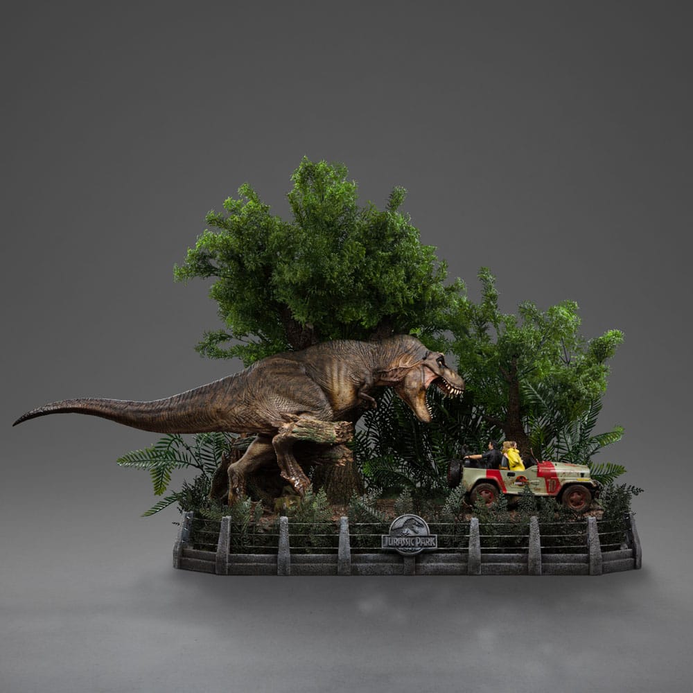 Jurassic Park Demi Art Scale Statue 1/20 T-Rex Chase 30cm