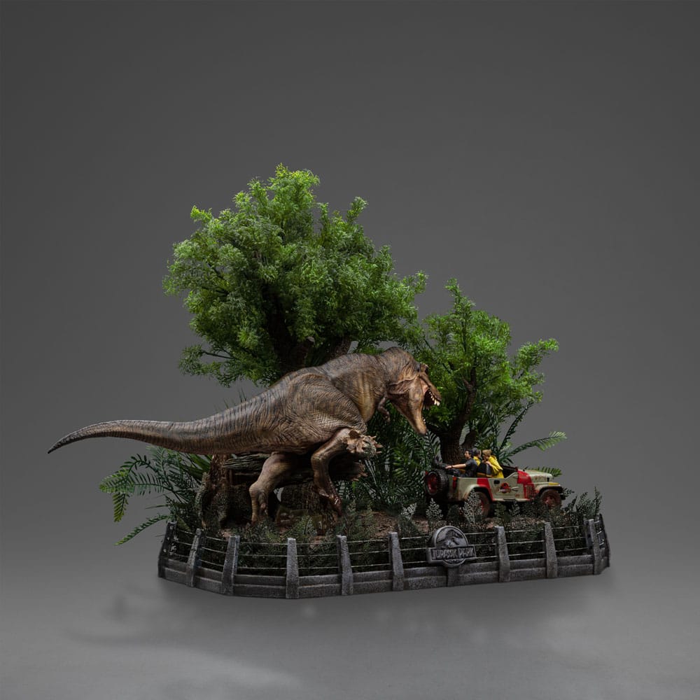 Jurassic Park Demi Art Scale Statue 1/20 T-Rex Chase 30cm