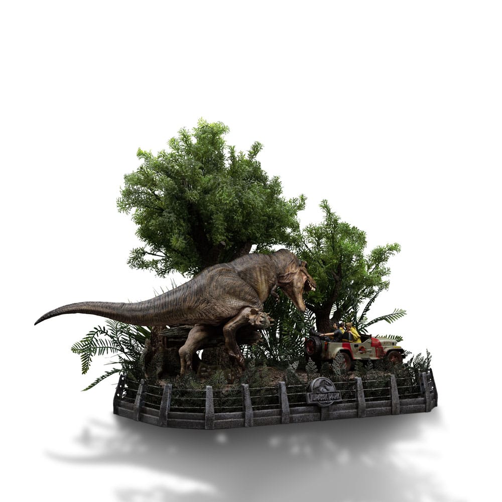 Jurassic Park Demi Art Scale Statue 1/20 T-Rex Chase 30cm