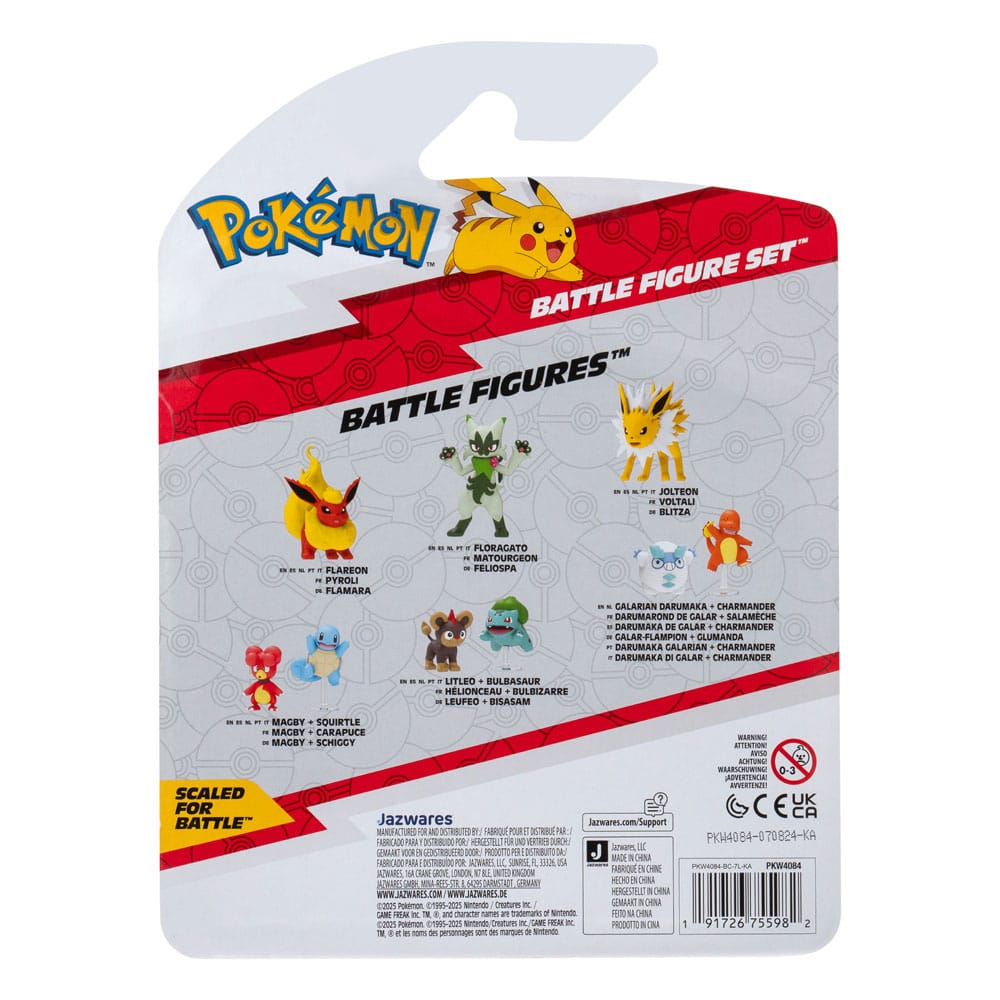Pokémon First Partner Battle Figure Set Figure 3-Pack Charmander, Trubbish & Poliwhirl
