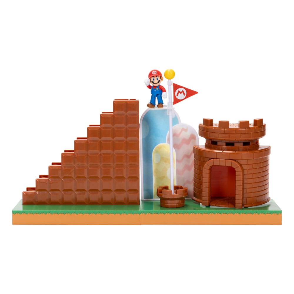 Set di gioco con minifigure Super Mario del mondo di Nintendo, livello finale