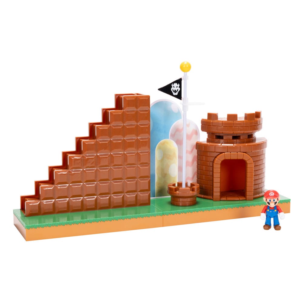 Set di gioco con minifigure Super Mario del mondo di Nintendo, livello finale