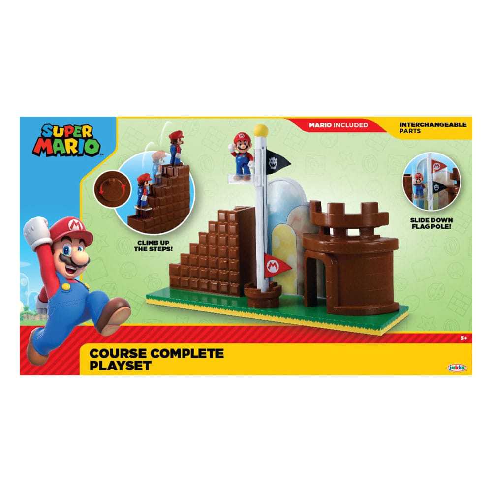 Set di gioco con minifigure Super Mario del mondo di Nintendo, livello finale