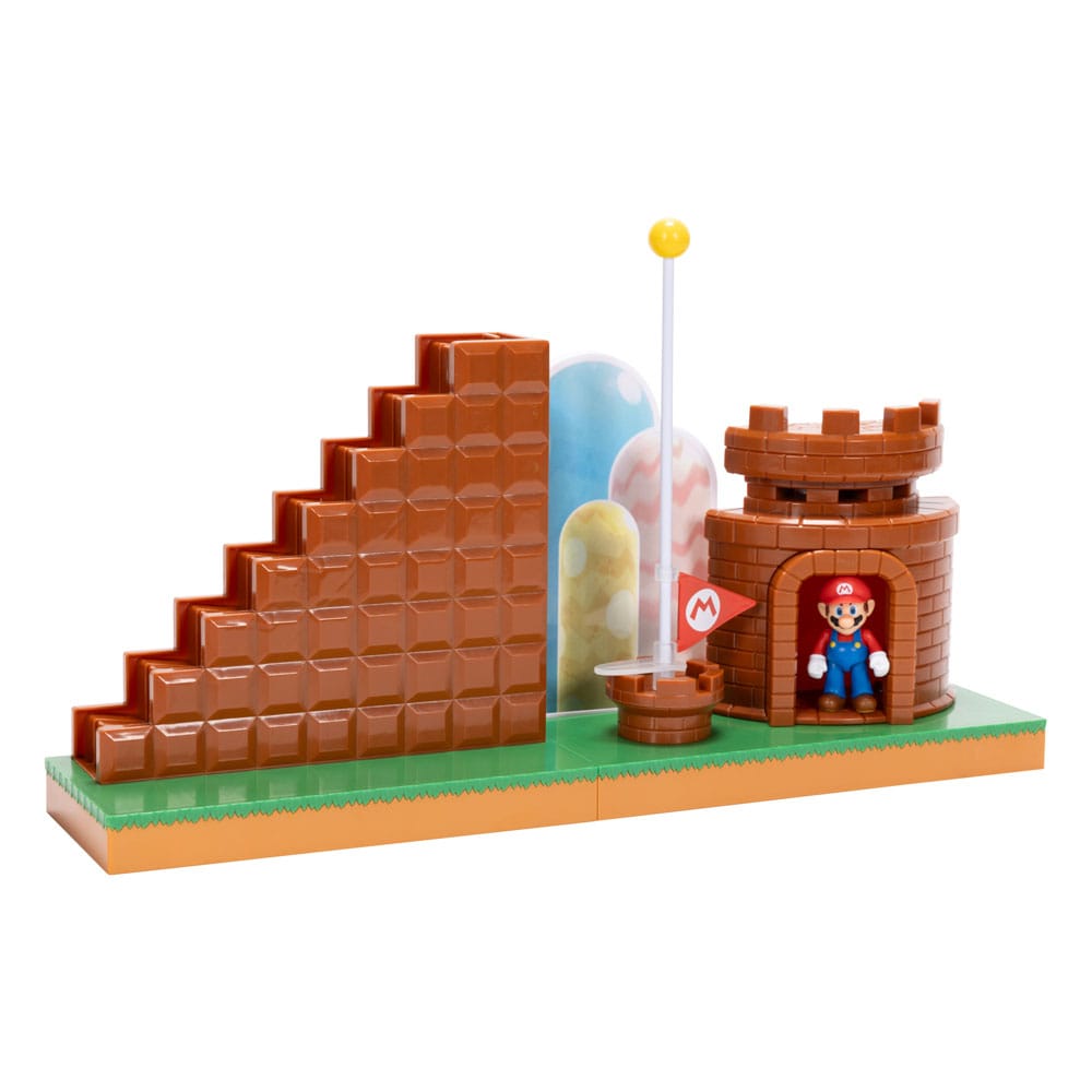 Set di gioco con minifigure Super Mario del mondo di Nintendo, livello finale