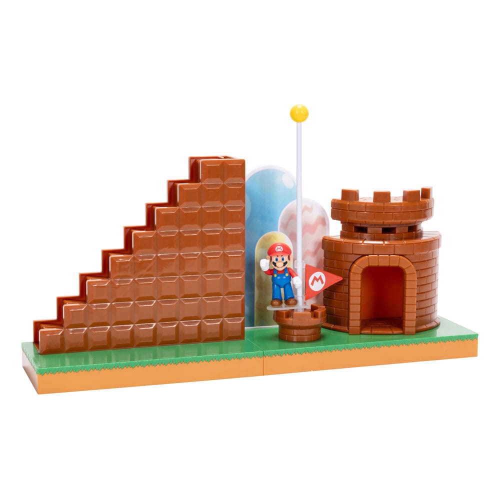 Set di gioco con minifigure Super Mario del mondo di Nintendo, livello finale