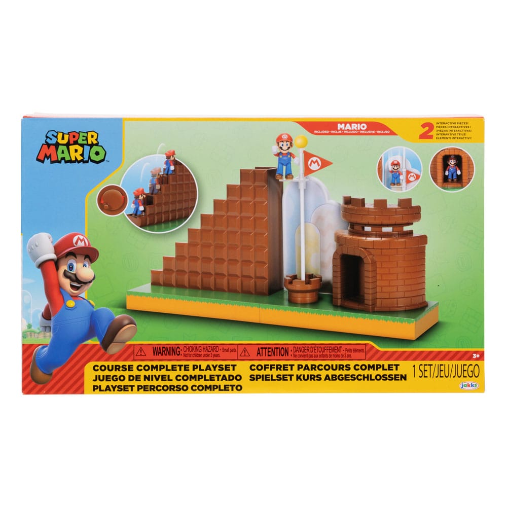 Set di gioco con minifigure Super Mario del mondo di Nintendo, livello finale