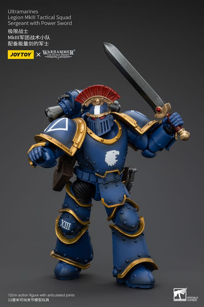 Warhammer The Horus Heresy Action Figure 1/18 Ultramarines Legion MKIII Tactical Squad Sergeant with Power Sword 12 cm