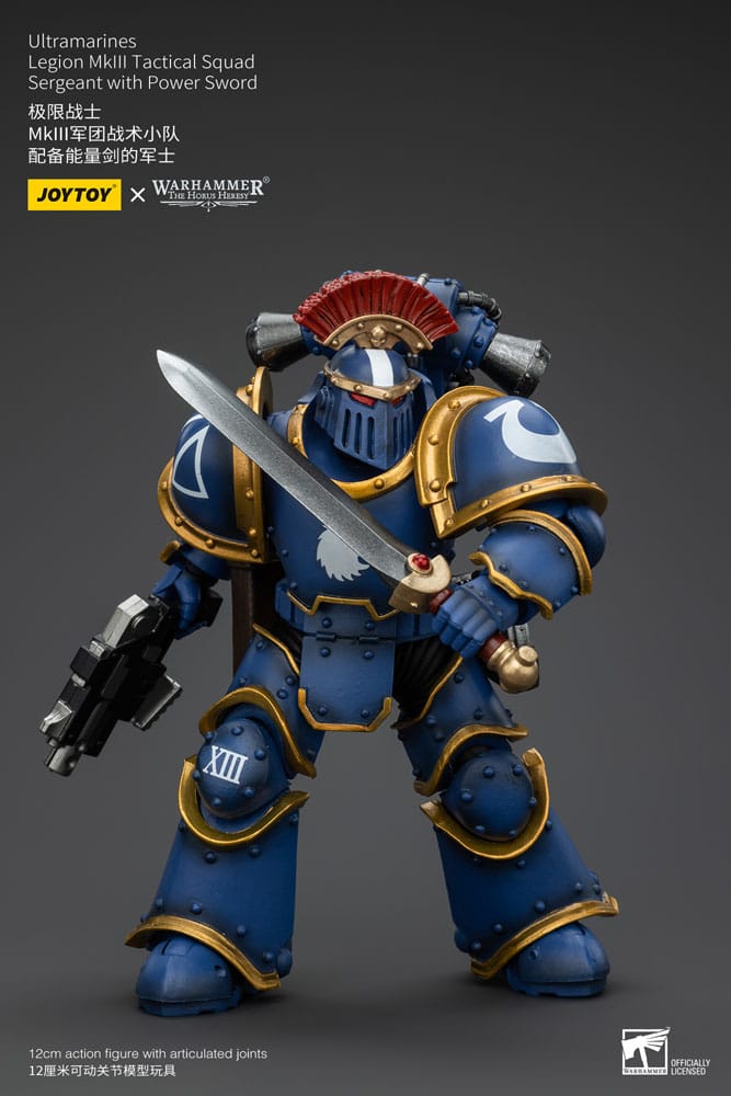 Warhammer The Horus Heresy Action Figure 1/18 Ultramarines Legion MKIII Tactical Squad Sergeant with Power Sword 12 cm