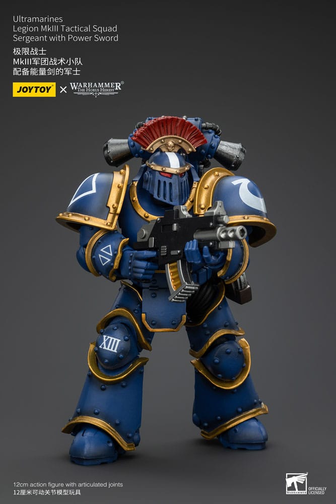 Warhammer The Horus Heresy Action Figure 1/18 Ultramarines Legion MKIII Tactical Squad Sergeant with Power Sword 12 cm
