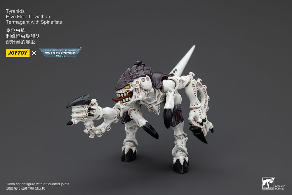 Action figure Warhammer 40k 1/18 Tiranidi Flotta Alveare Leviatano Termagant con Spinefists 10 cm