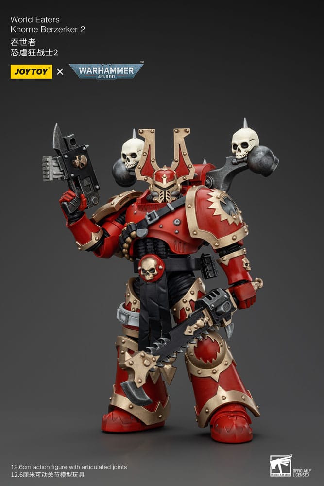 Warhammer 40k 1/18 World Eaters Khorne Berzerker 2 Action Figure 13cm