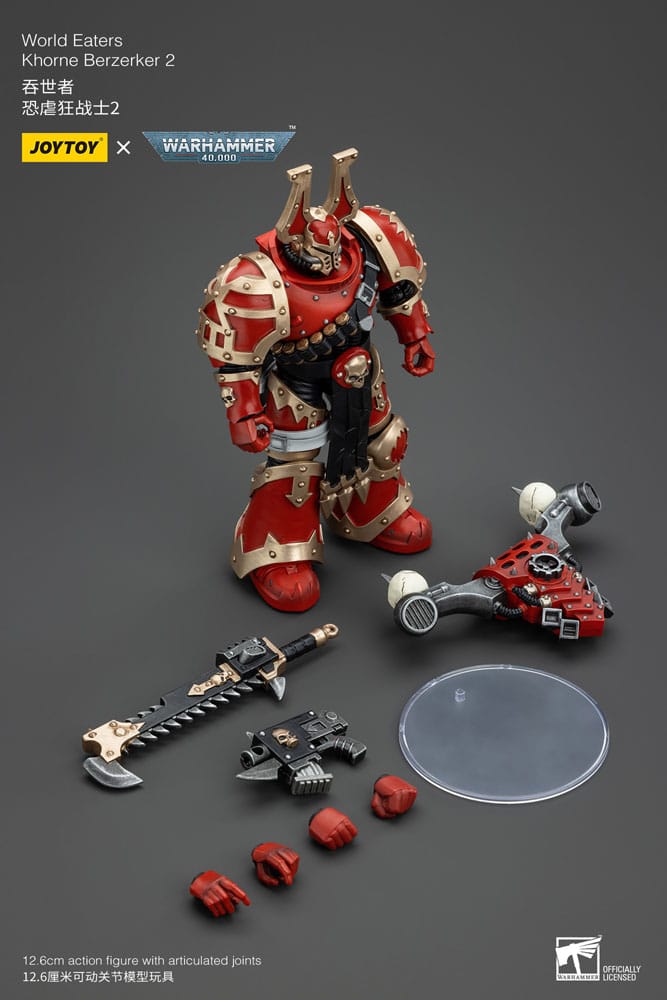 Warhammer 40k 1/18 World Eaters Khorne Berzerker 2 Action Figure 13cm