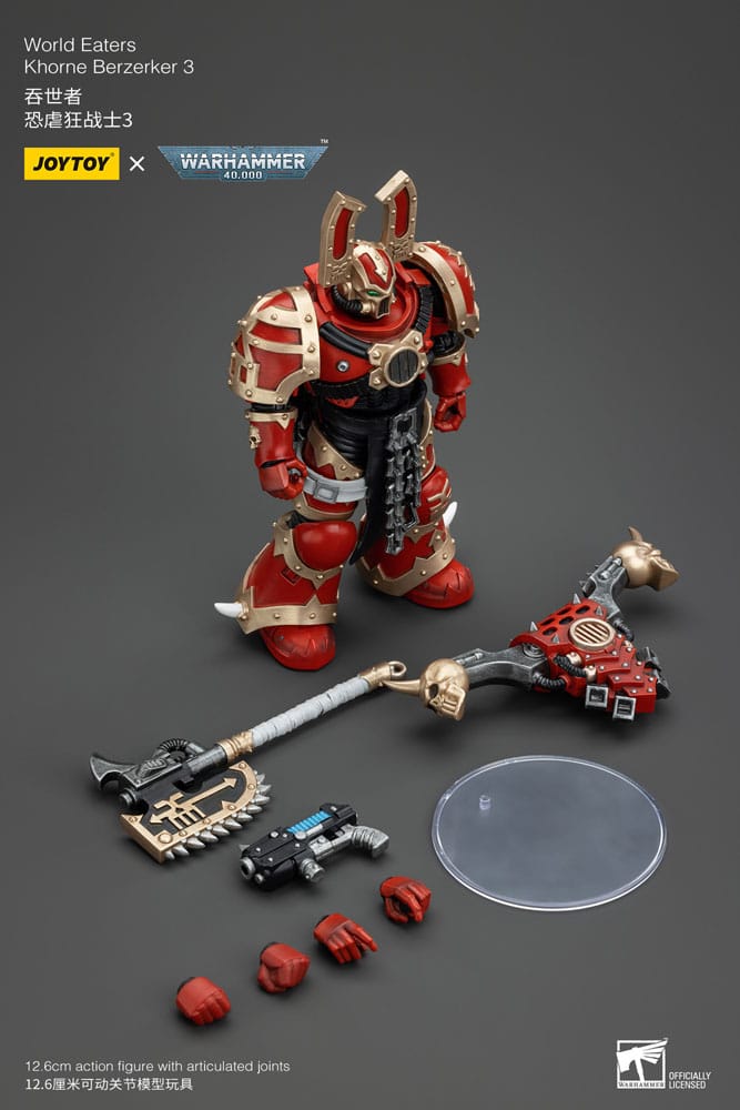 Warhammer 40k 1/18 World Eaters Khorne Berzerker 3 Action Figure 13cm