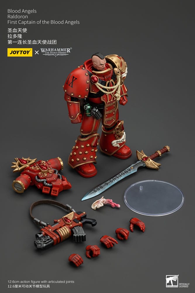 Warhammer The Horus Heresy Action Figure 1/18 Blood Angels Raldoron Primo Capitano dei Blood Angels 13 cm