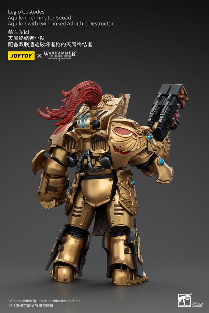 Warhammer The Horus Heresy Action Figure 1/18 Legio Custodes Aquilon Terminator Squad Aquilon with Adrathic Destructor attached to twin 14cm