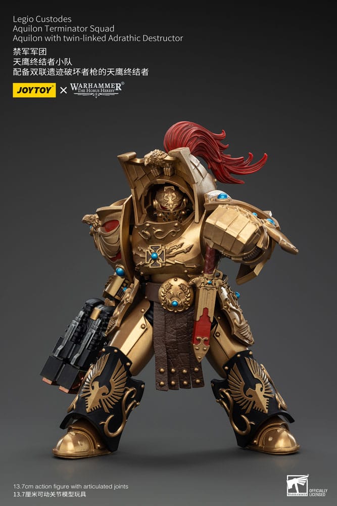 Warhammer The Horus Heresy Action Figure 1/18 Legio Custodes Aquilon Terminator Squad Aquilon with Adrathic Destructor attached to twin 14cm
