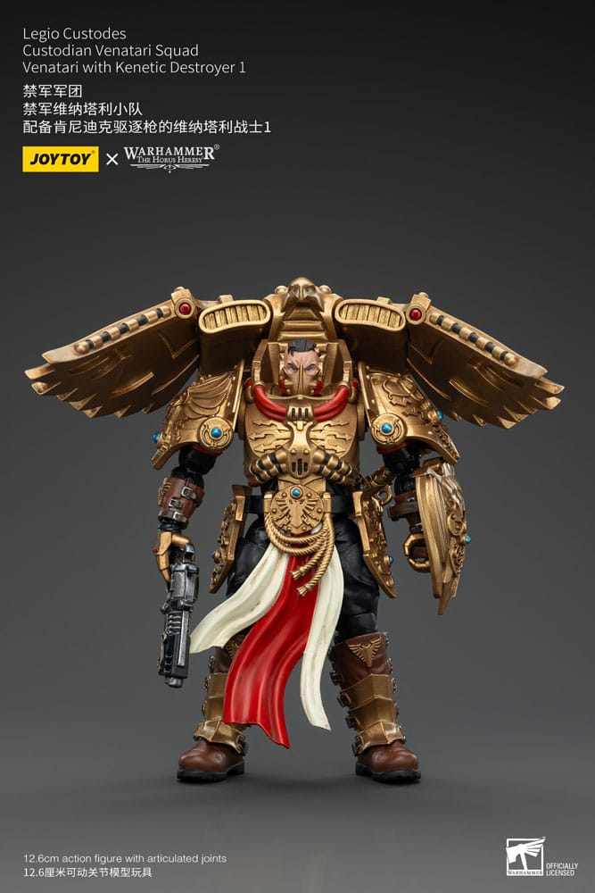 Warhammer The Horus Heresy Action Figure 1/18 Legio Custodes Custode Venatari Squad Venatari con Kenetic Destroyer 1 13 cm