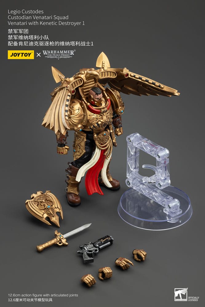 Warhammer The Horus Heresy Action Figure 1/18 Legio Custodes Custode Venatari Squad Venatari con Kenetic Destroyer 1 13 cm
