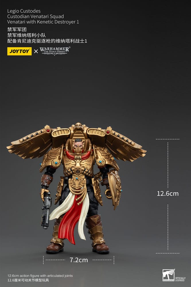 Warhammer The Horus Heresy Action Figure 1/18 Legio Custodes Custode Venatari Squad Venatari con Kenetic Destroyer 1 13 cm
