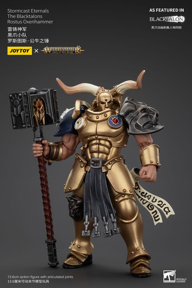 Warhammer Age of Sigmar Actionfigur Stormcast Eternals The Blacktalons Rostus Martello di buoi 20 cm