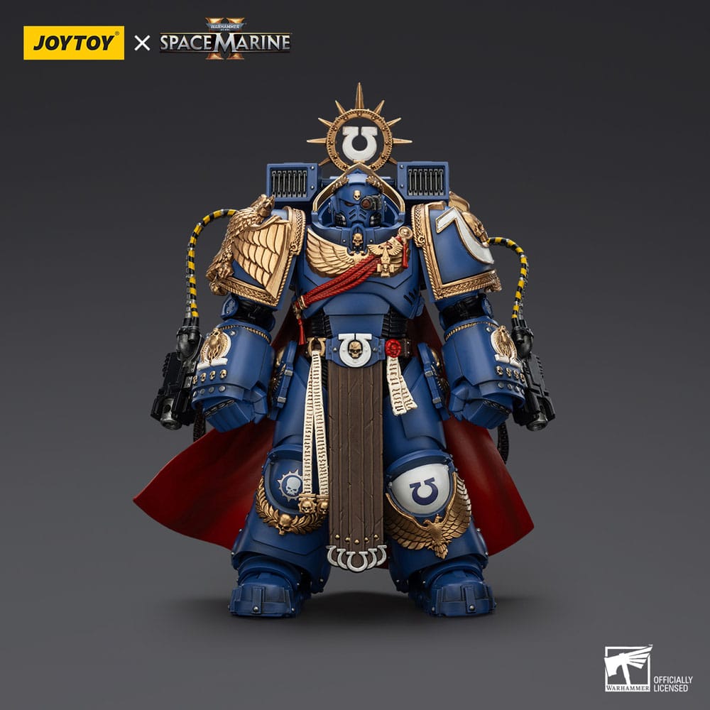 Warhammer 40k Action Figure Ultramarines Marneus Calgar Chapter Master with MKX Gravis Armor and Gauntlets of Ultramar 20 cm