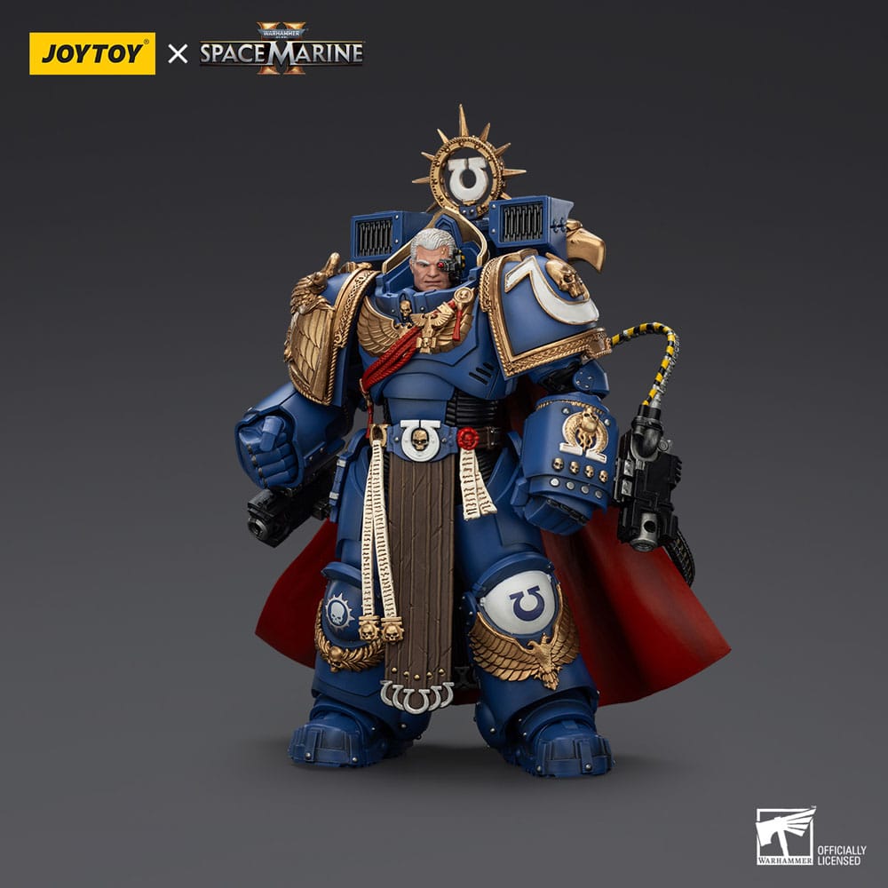 Warhammer 40k Action Figure Ultramarines Marneus Calgar Chapter Master with MKX Gravis Armor and Gauntlets of Ultramar 20 cm