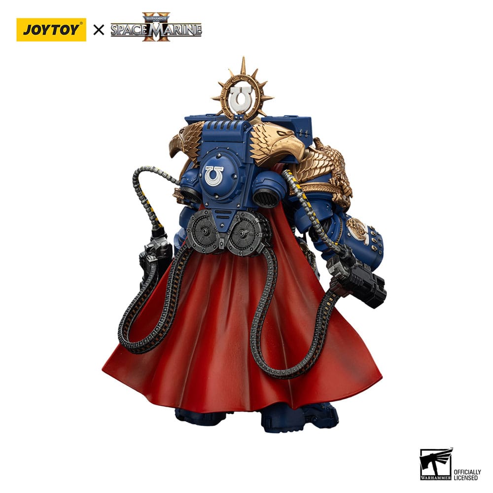Warhammer 40k Action Figure Ultramarines Marneus Calgar Chapter Master with MKX Gravis Armor and Gauntlets of Ultramar 20 cm